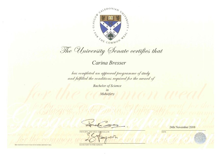 2010: Bachelor's degree, Glasgow Caledonian University