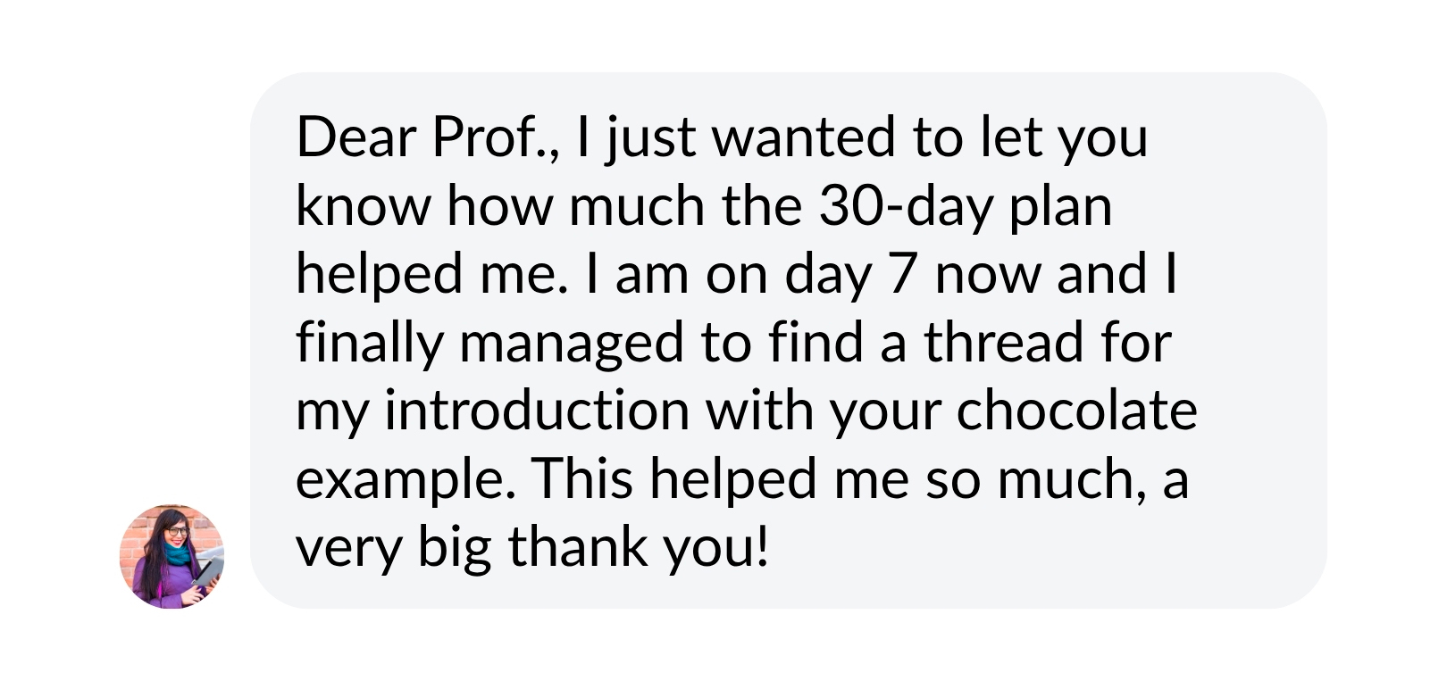 Student message