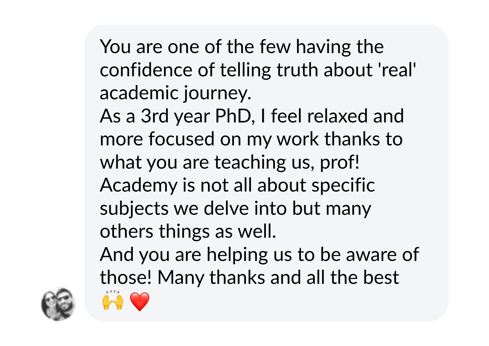 Student message