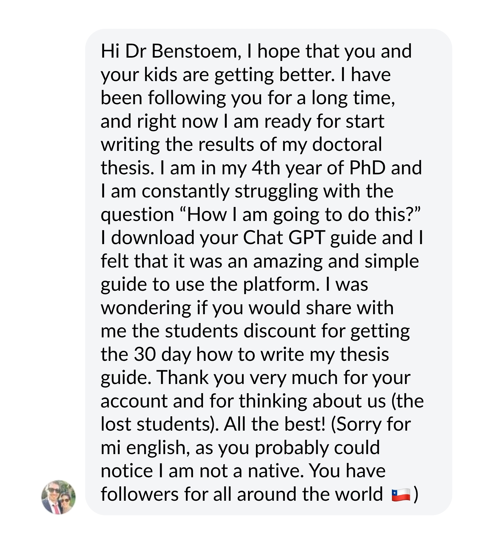 Student message