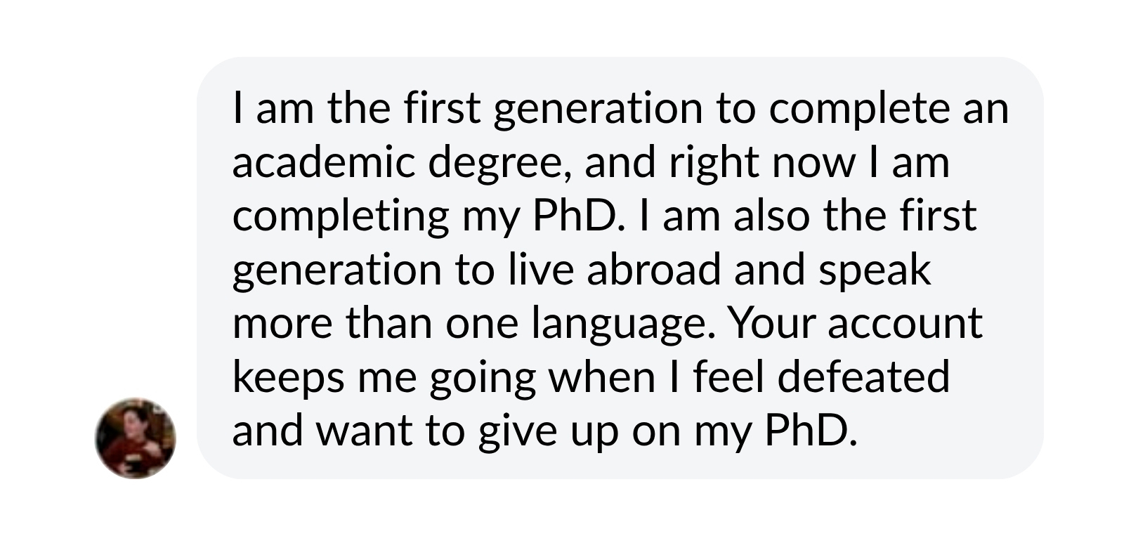 Student message