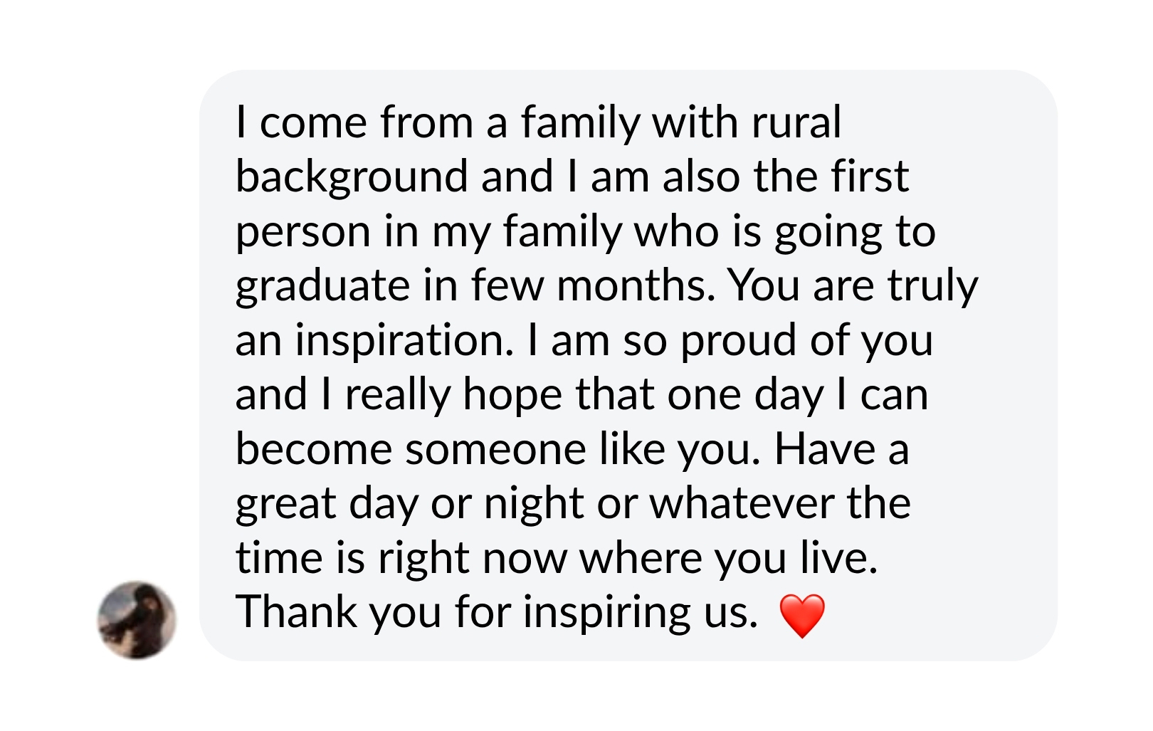 Student message