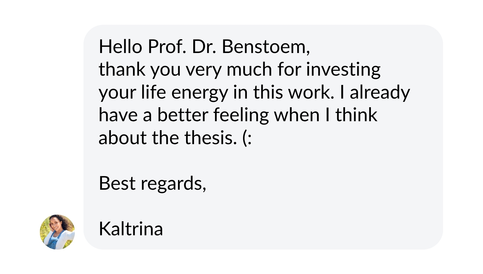 Student message