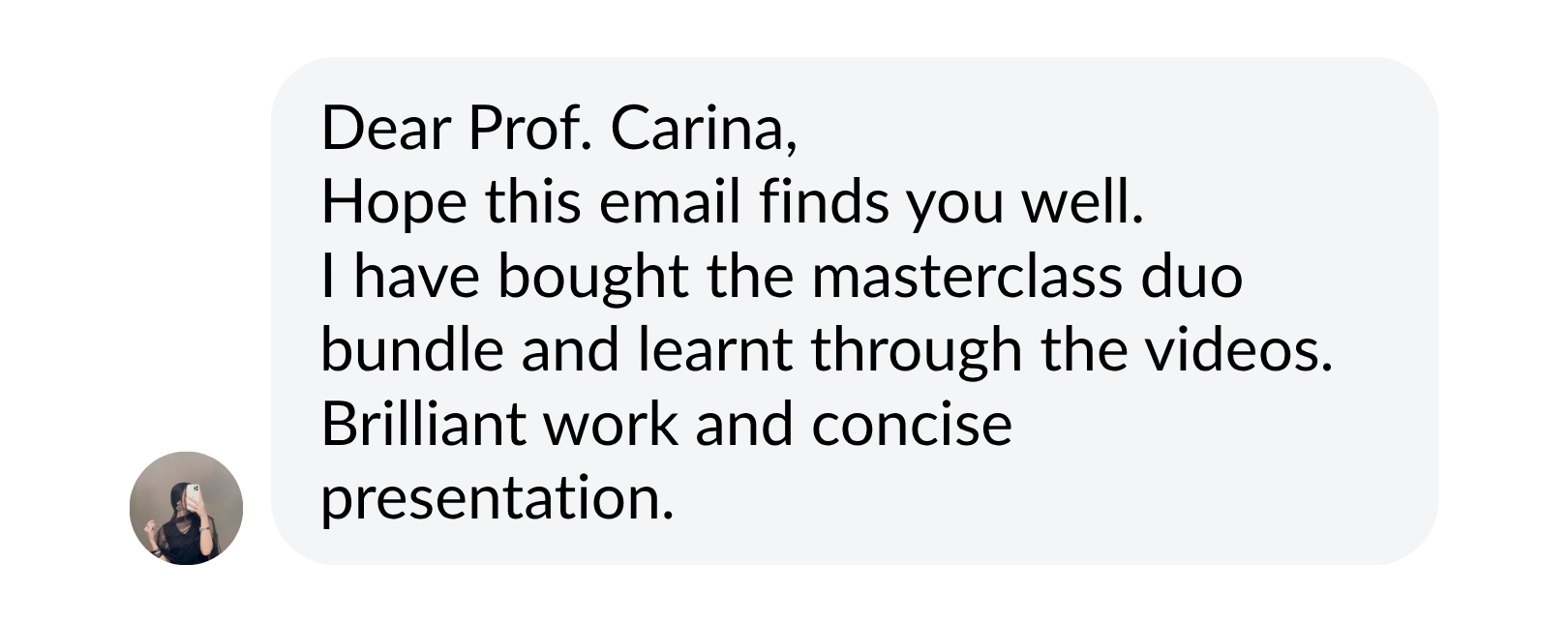 Student message