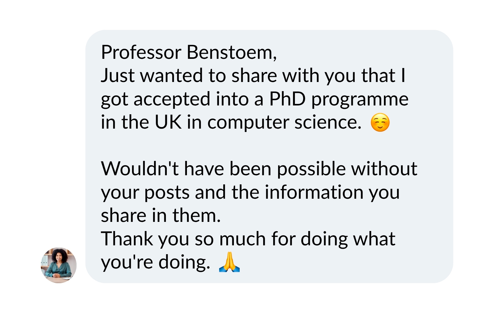 Student message