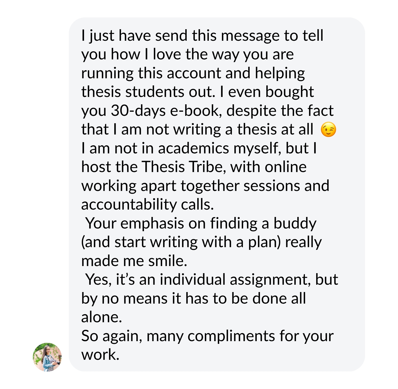 Student message