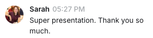 Student message