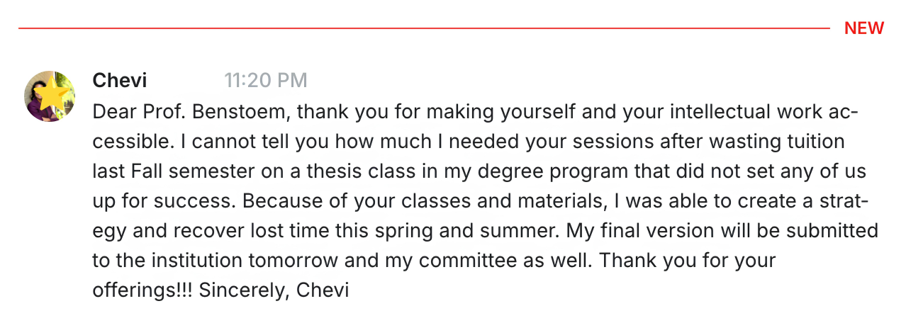 Student message