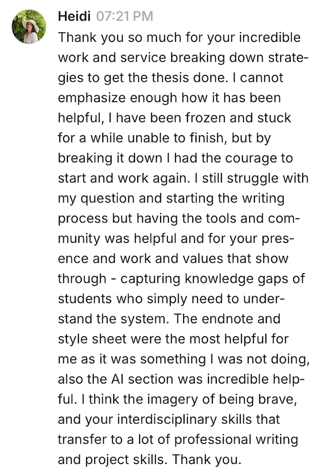 Student message