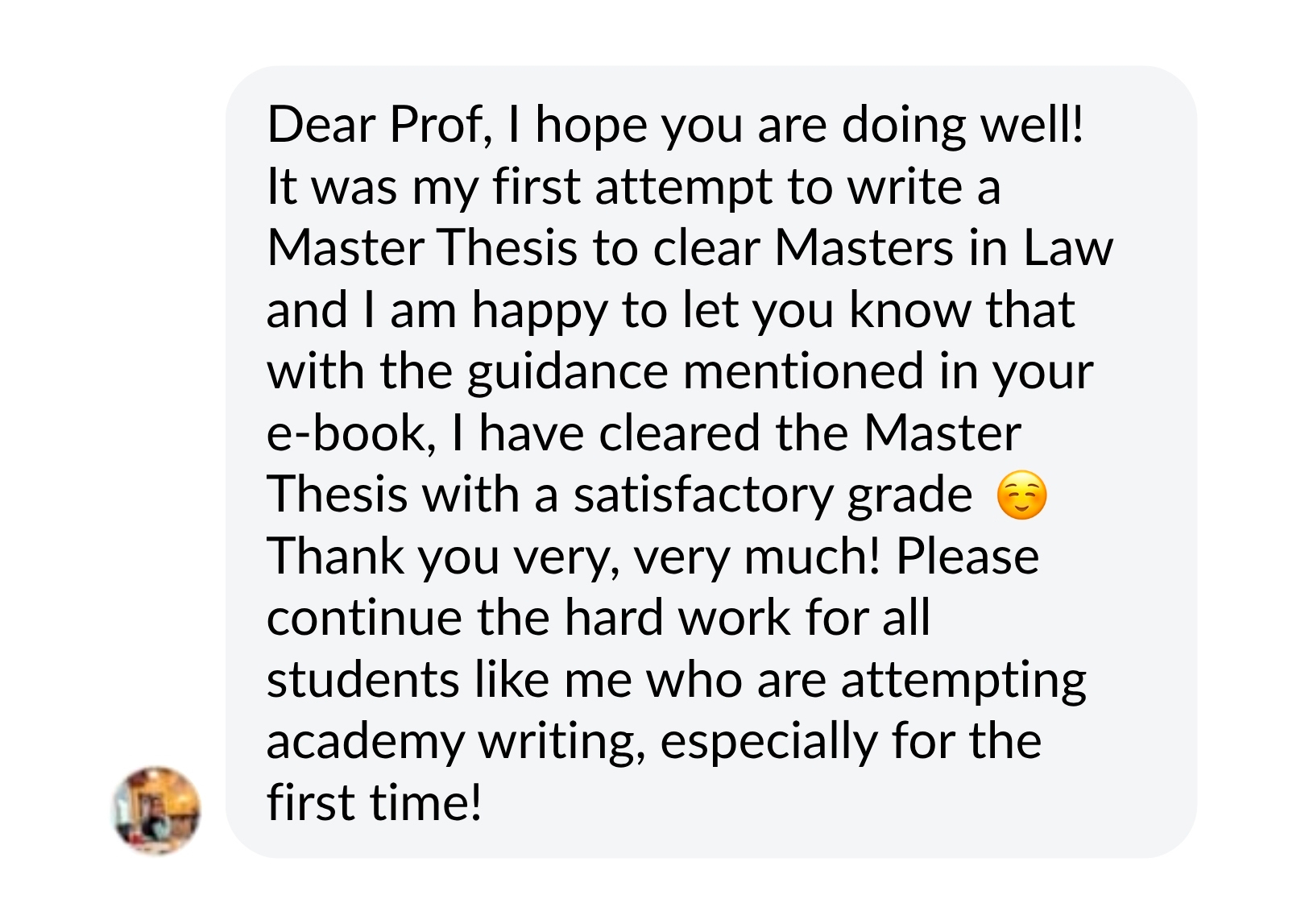 Student message